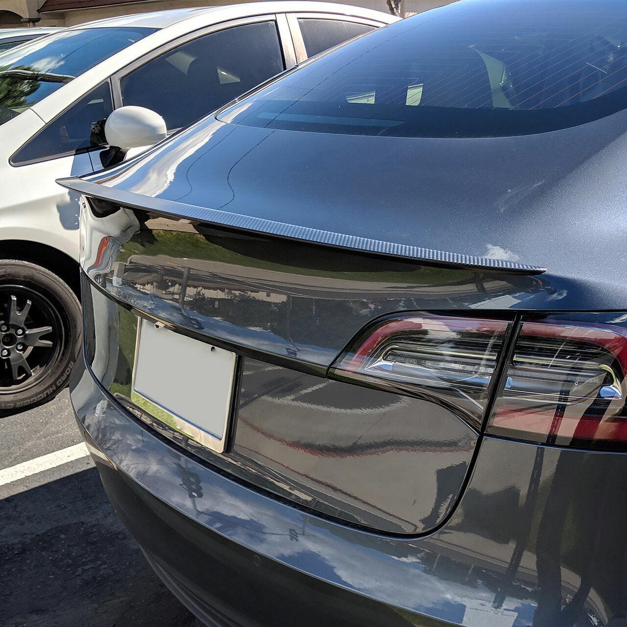 Spec-D Spoiler Tesla Model 3 (2017-2021) Gloss Carbon Fiber - OEM Factory Style