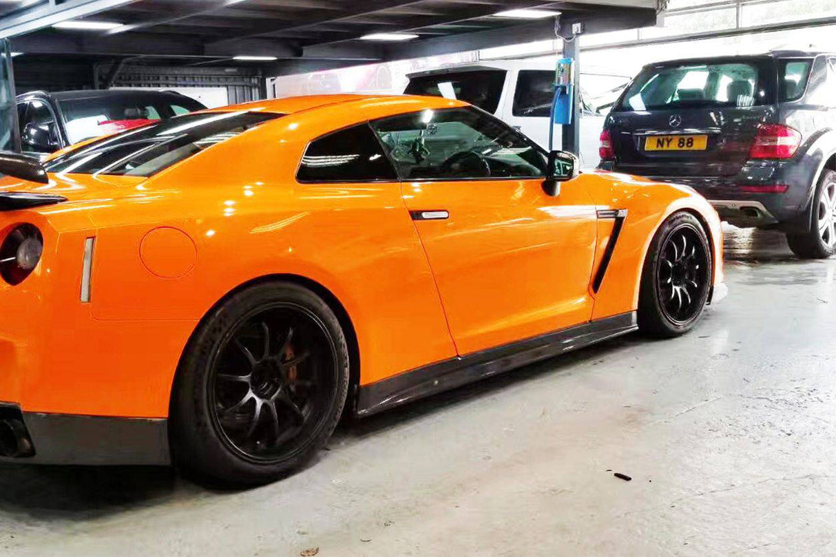 2008-2016 Nissan GTR R35 CBA DBA ZEL Style Carbon Fiber Side Skirts