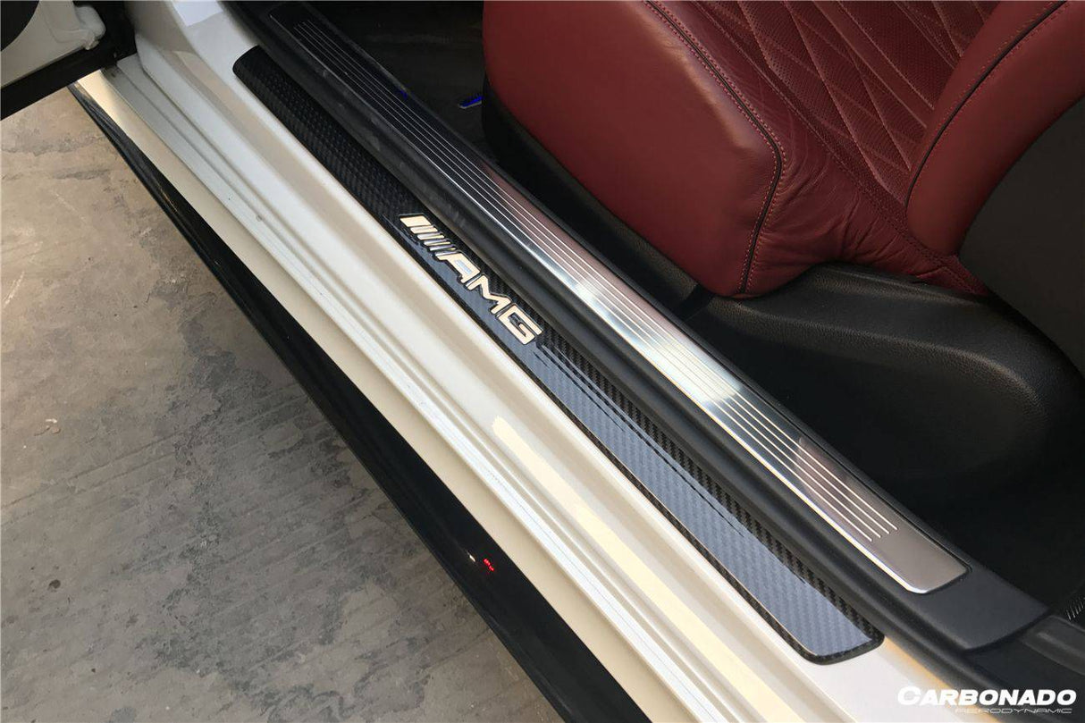 2014-2021 Mercedes Benz C217 S63 S65 AMG Coupe OE Style Dry Carbon Fiber Door Sills Steps Cover