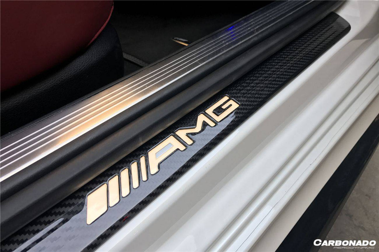 2014-2021 Mercedes Benz C217 S63 S65 AMG Coupe OE Style Dry Carbon Fiber Door Sills Steps Cover