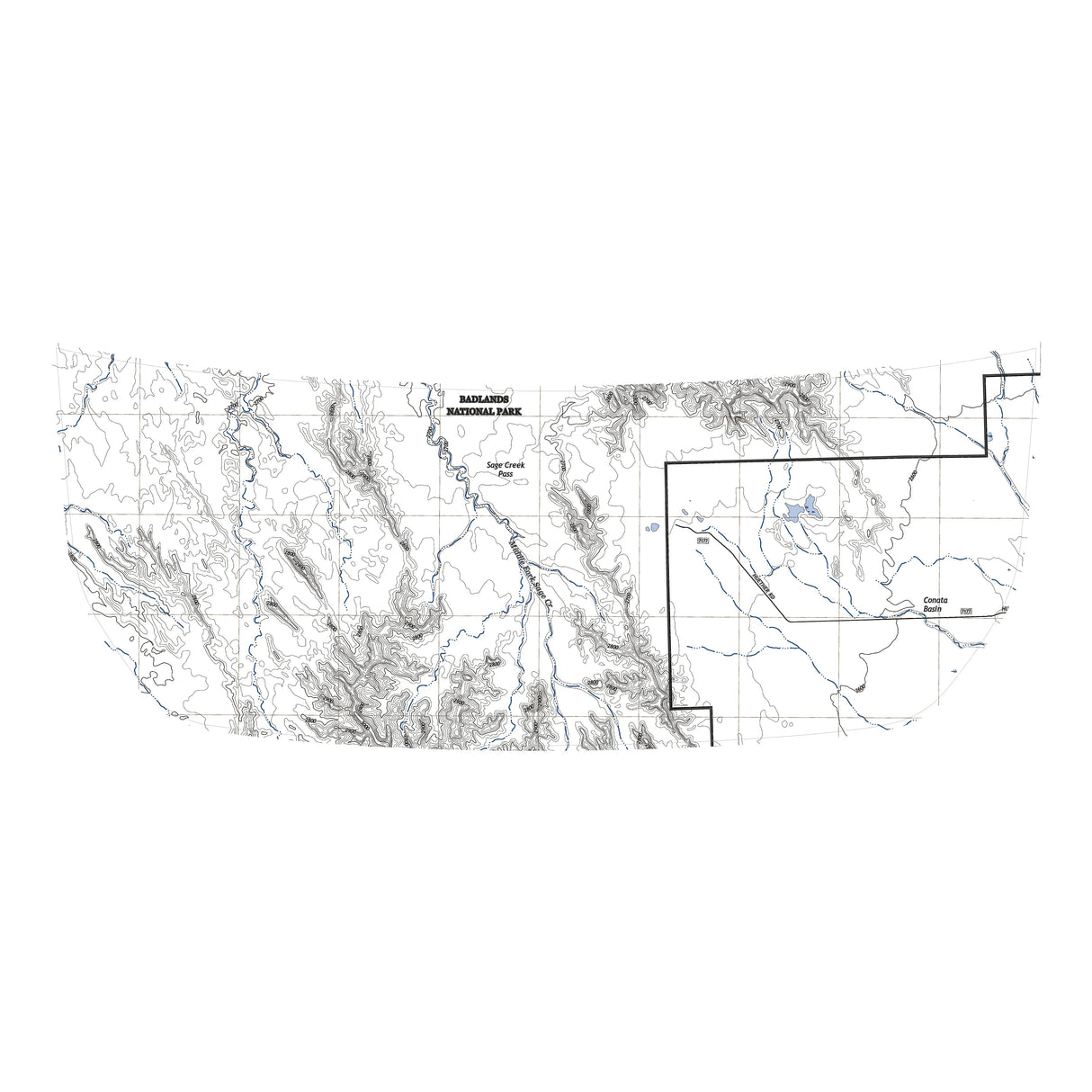 Stealth Clear Badlands Topographic Map Hood Overlay - 2021+ Bronco