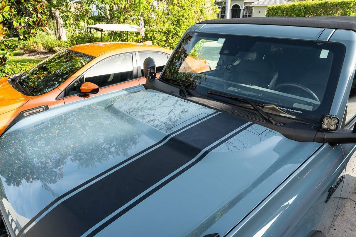 Stealth Clear Badlands Topographic Map Hood Overlay - 2021+ Bronco
