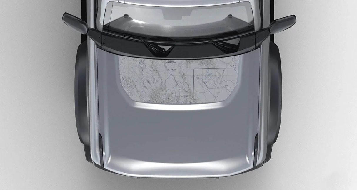 Stealth Clear Badlands Topographic Map Hood Overlay - 2021+ Bronco