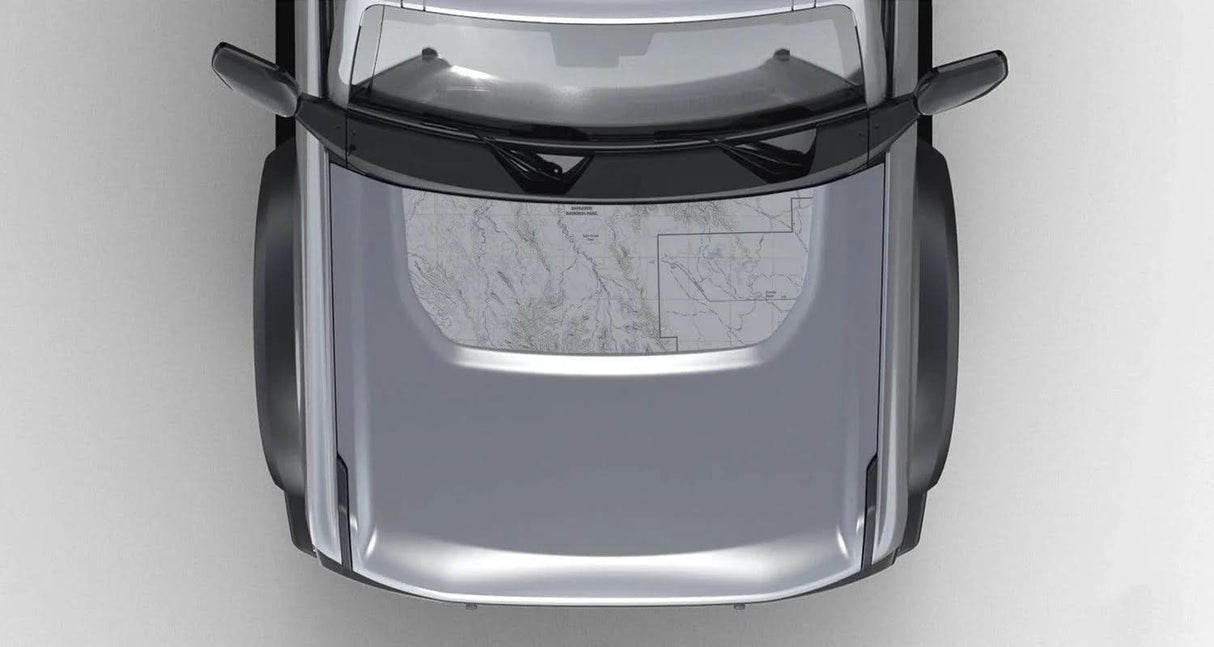 Stealth Clear Badlands Topographic Map Hood Overlay - 2021+ Bronco