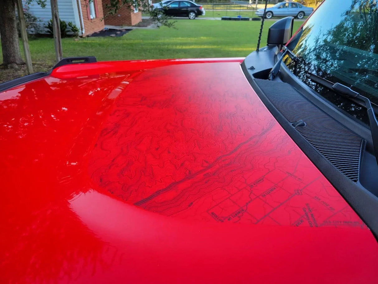 Stealth Clear Moab Topographic Map Hood Overlay - 2021+ Bronco