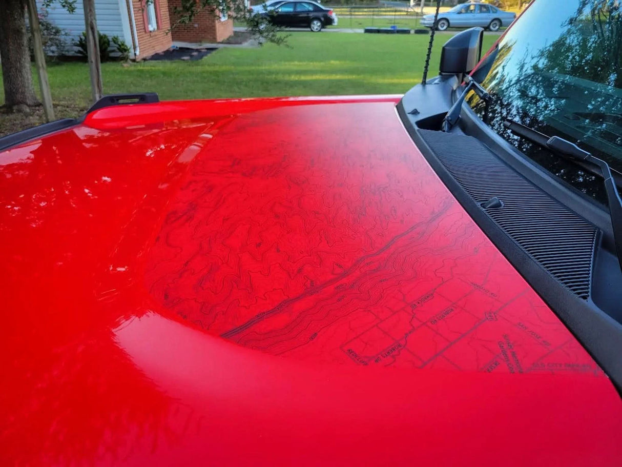Stealth Clear Moab Topographic Map Hood Overlay - 2021+ Bronco