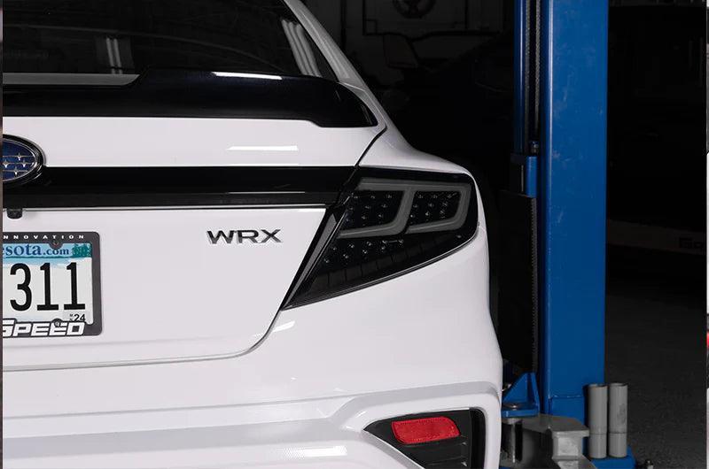 Subaru WRX Smoke Lens with Black Base and White Bar Spec-Ar LED Tail lights (2022+) - K2 Industries
