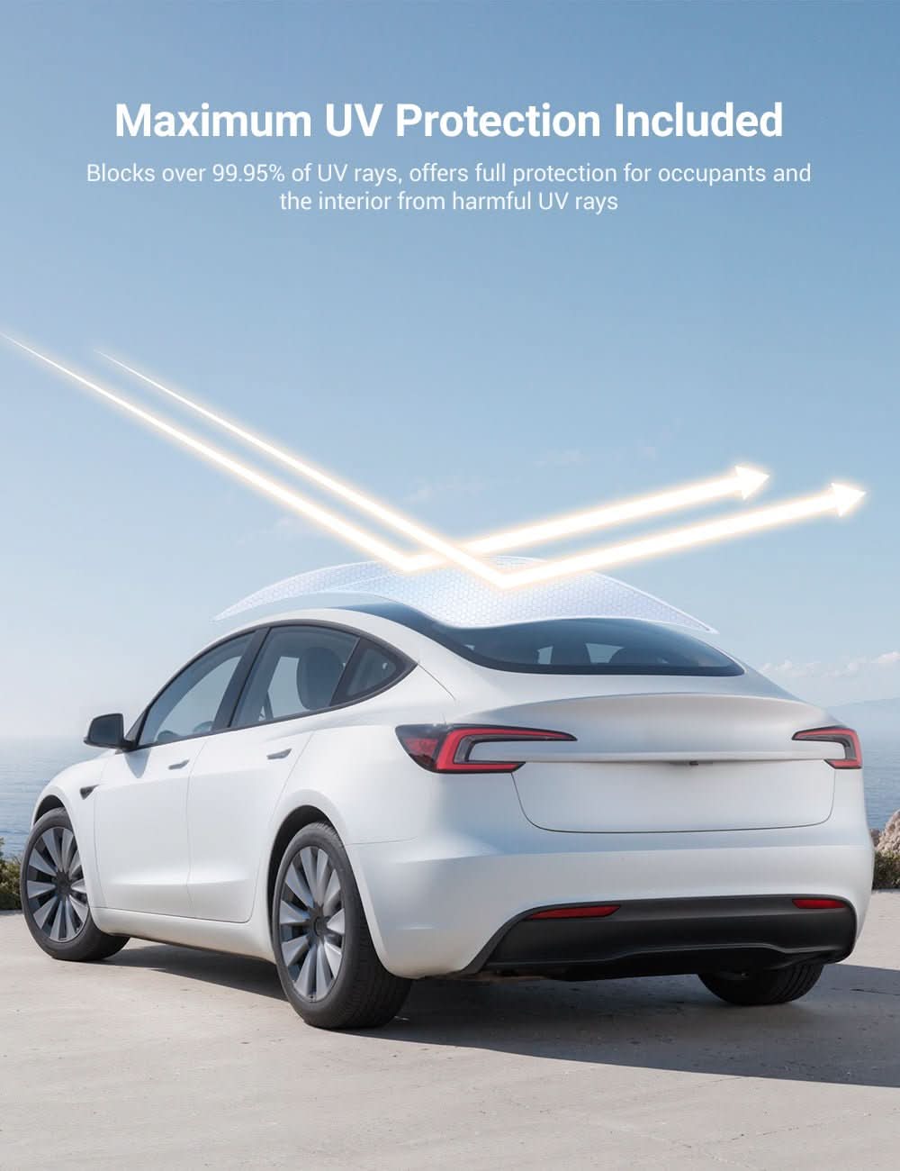 Summer Comfort Pack: Roof & Windshield Shades for Model 3 Highland