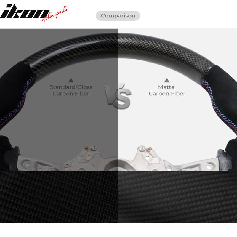2015-2021 BMW Steering Wheel Matte Carbon Fiber + Perforated Leather