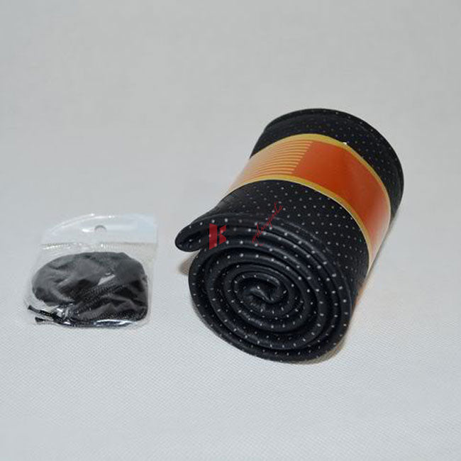 Universal 37-38CM Black Steering Wheel Cover Leather Needle Thread