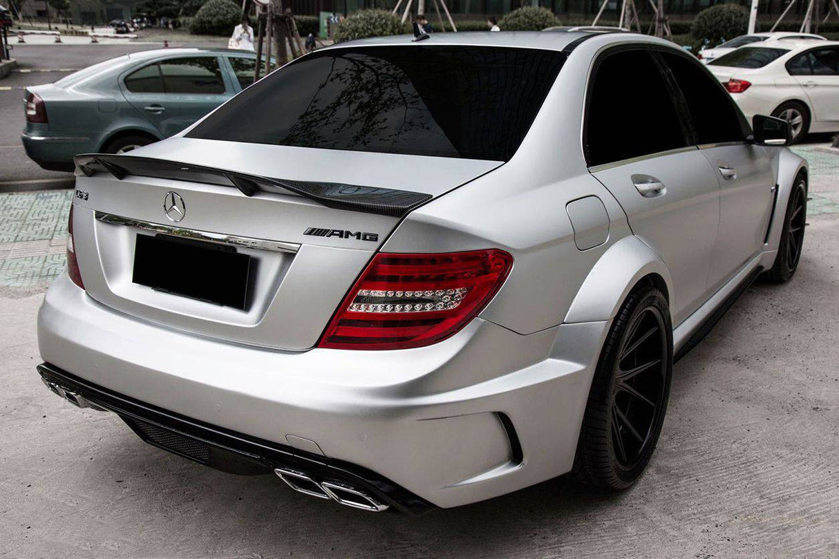 2008-2014 Mercedes Benz W204 C Class C63 AMG Sedan RT Style Carbon Fiber Trunk Spoiler