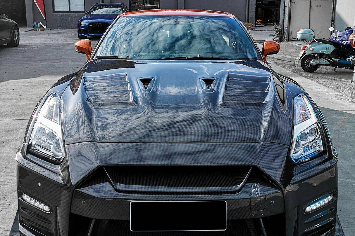 2017-2021 Nissan GTR R35 CBA & DBA & EBA TS Style Carbon Fiber Hood