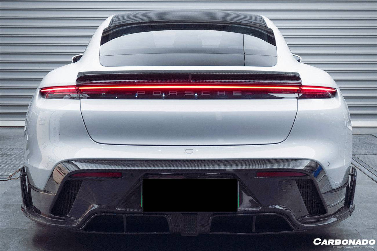 2020-2024 Porsche Taycan CADO Style Carbon Fiber Rear Diffuser | Fits 4, 4S, GTS, Turbo, Turbo S, ST, CT