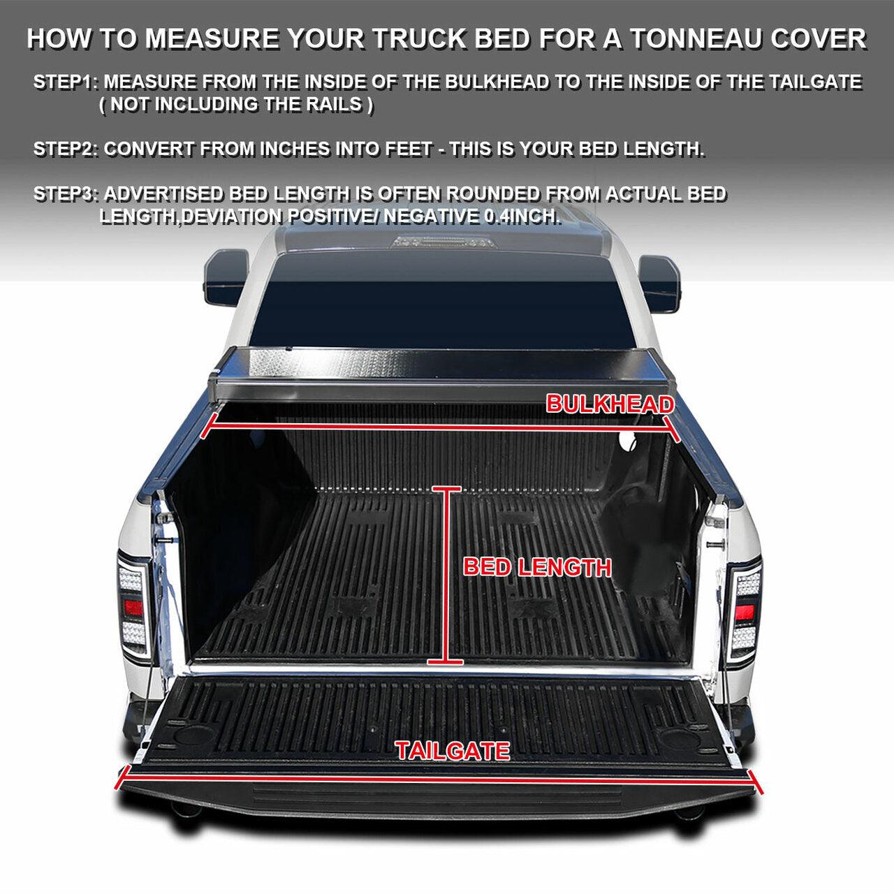 Spec-D Tonneau Cover Nissan Titan (04-20) For 6' 7" or 5' 7" Bed Locking Quad Fold