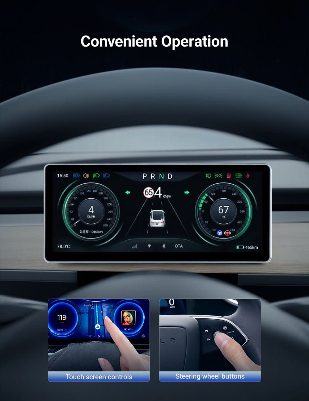 TESERY 10.25‘’ Android 4G Tesla Model 3 / Y Display LCD Instrument Dashboard Screen