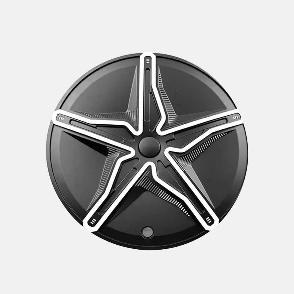 Starfish Style ABS Hubcaps for Model 3/Y | 18"/19" | 4-Piece Set | 2 Colors | Full Edge Coverage | Snap-On Install