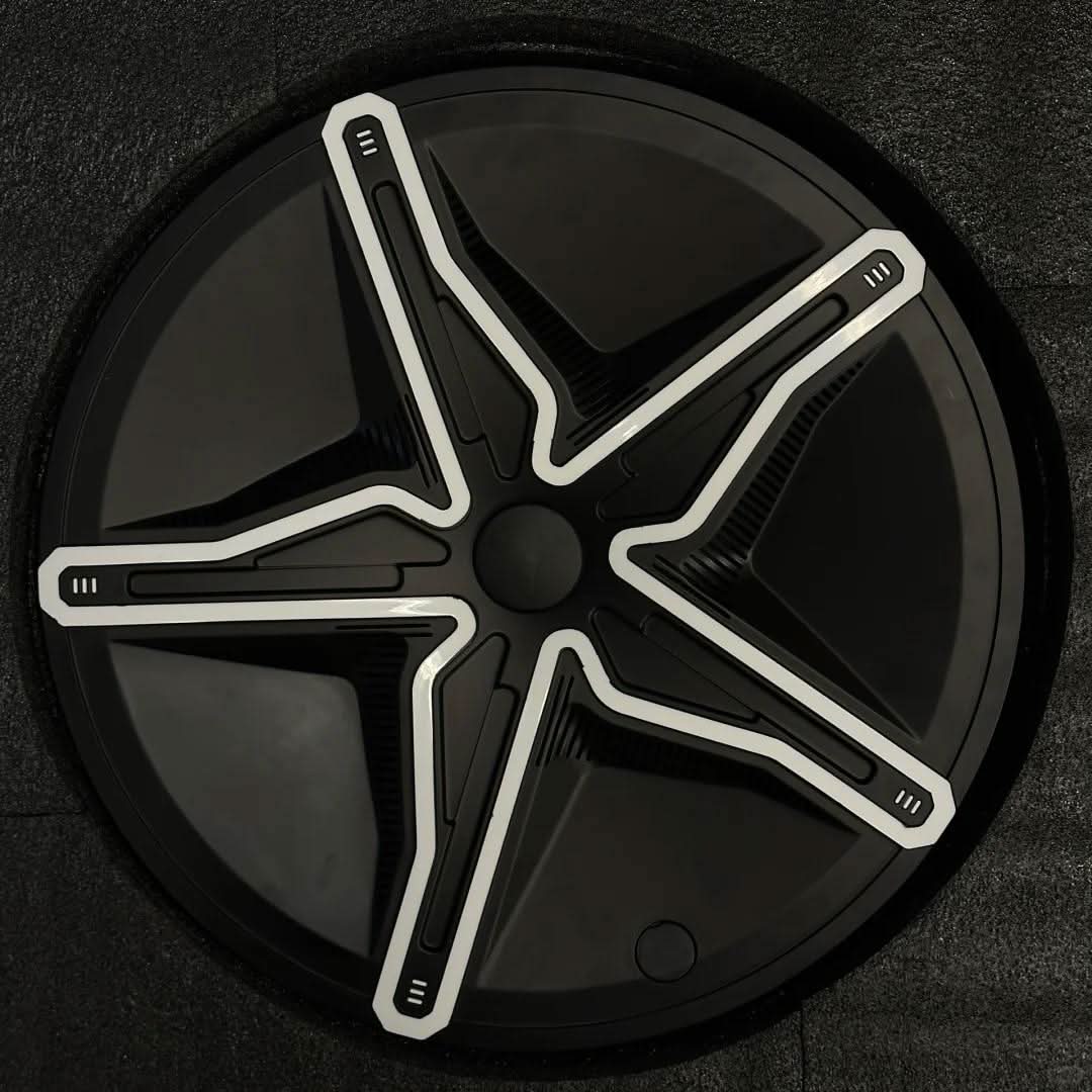 Starfish Style ABS Hubcaps for Model 3/Y | 18"/19" | 4-Piece Set | 2 Colors | Full Edge Coverage | Snap-On Install