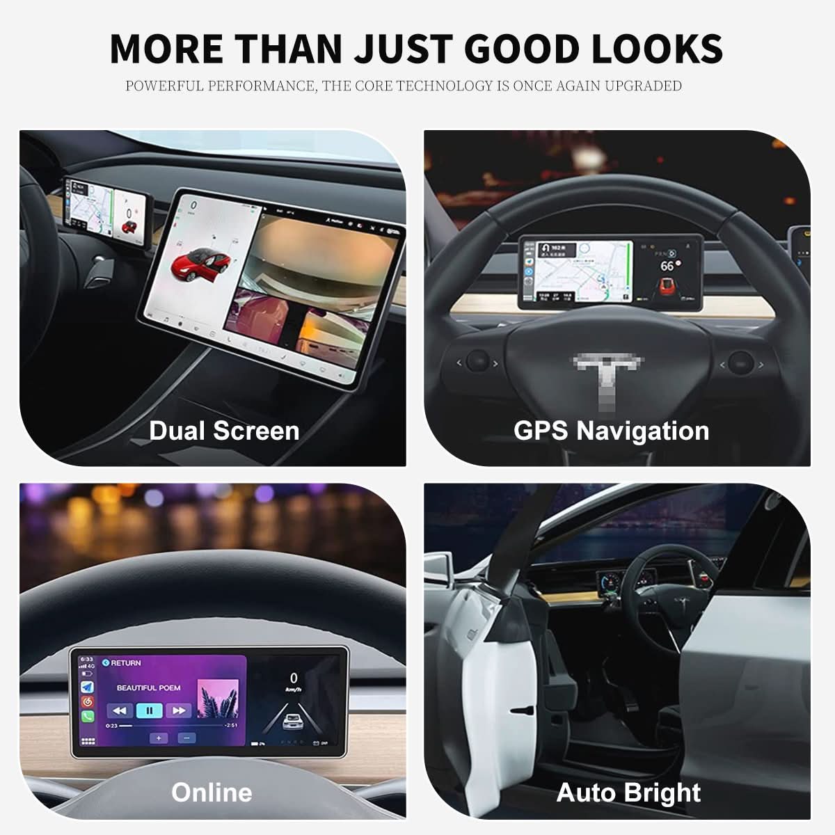 TESERY 9‘’ Carplay Instrument Dashboard Screen Display for Model 3 / Y