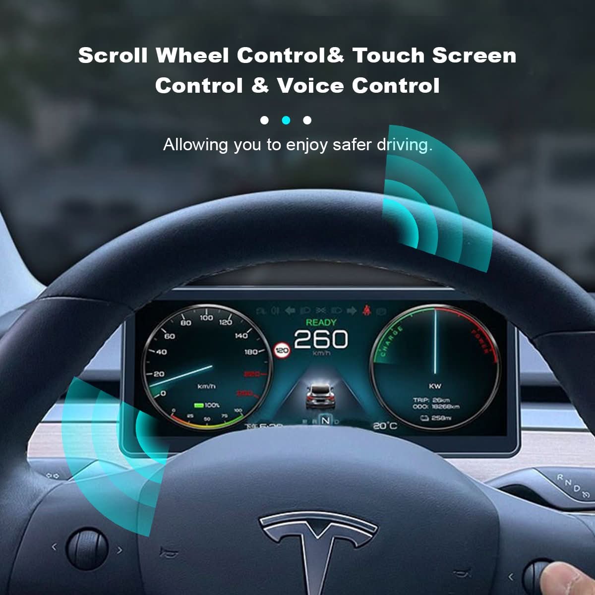 TESERY 9‘’ Carplay Instrument Dashboard Screen Display for Model 3 / Y