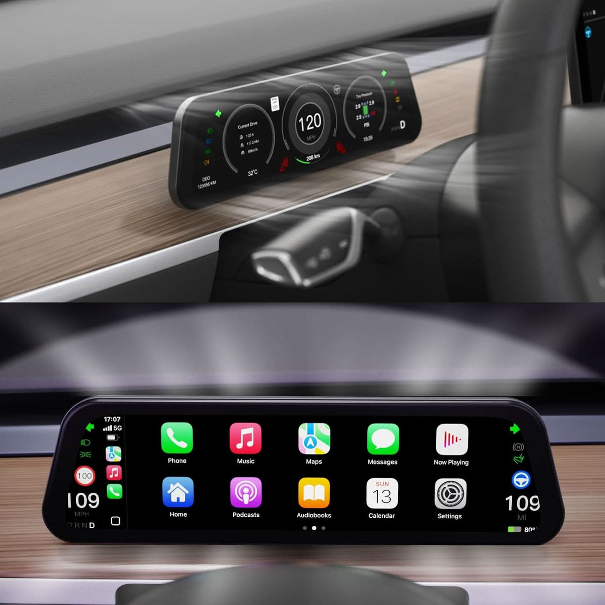 TESERY 9.6 Inch Instrument Cluster Dashboard Display for Model 3 / Y