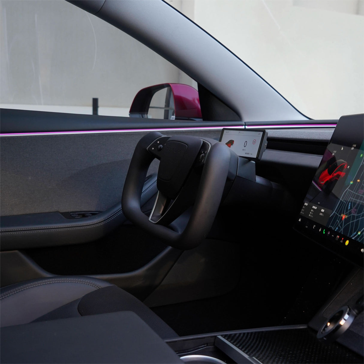 TESERY Model 3 Highland / Model Y Juniper Yoke Plaid Steering Wheel
