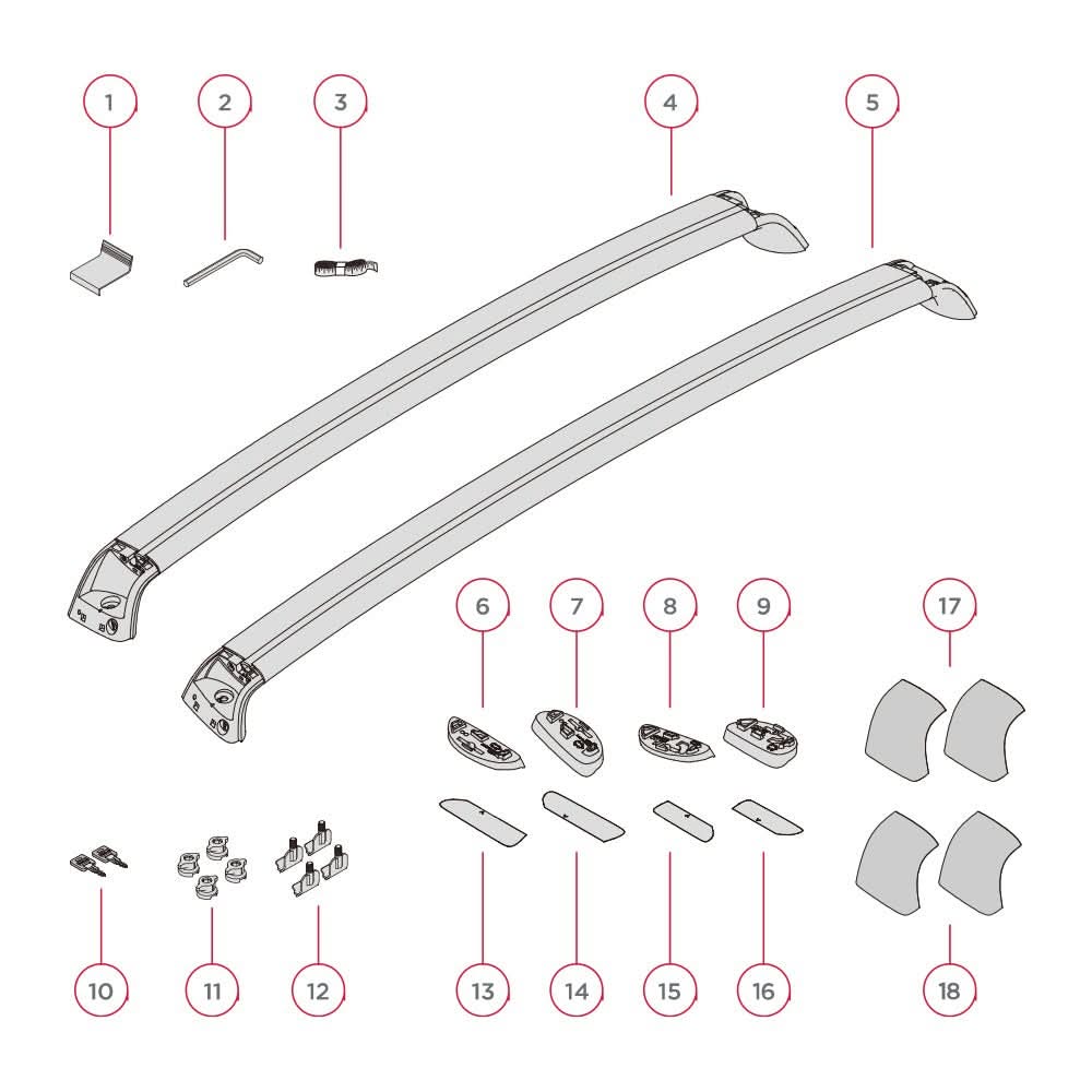 TESERY Roof Rack for Tesla Model 3 Highland / Model Y (Set of 2)