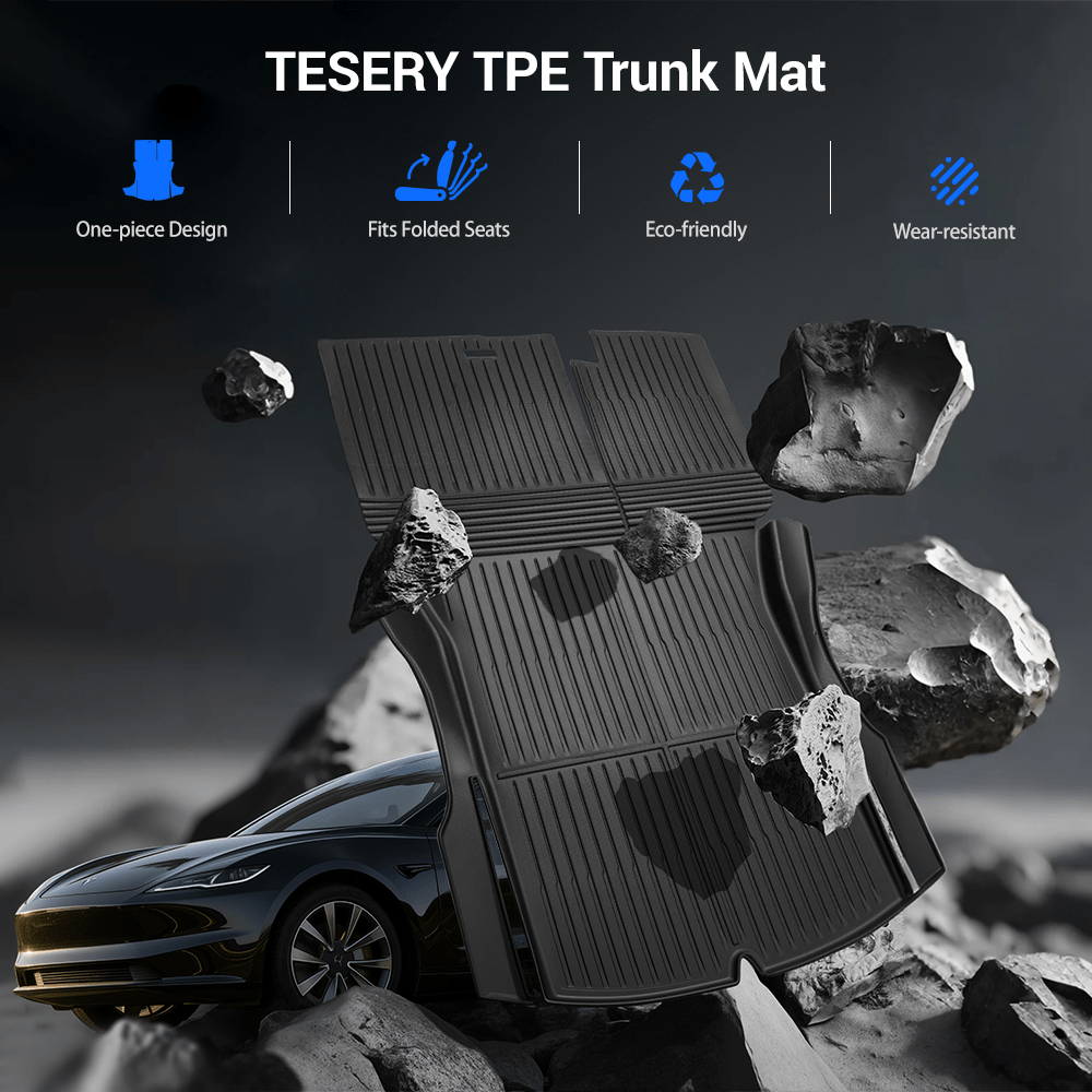 TESERY Trunk Mat With Backrest Mat for Model 3 Highland