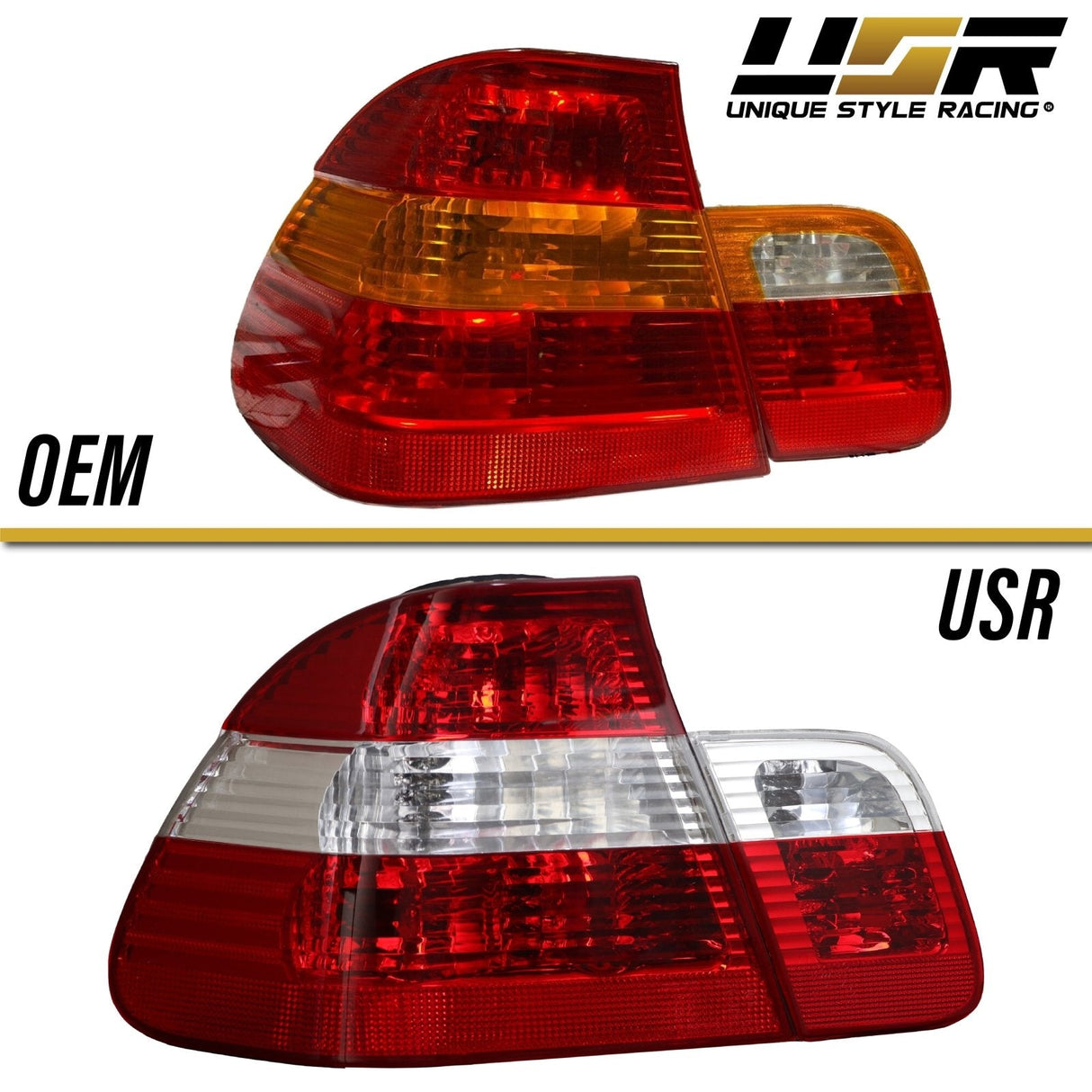2002-2005 BMW E46 4D Red/Smoke/Red 4pcs Tail Lights