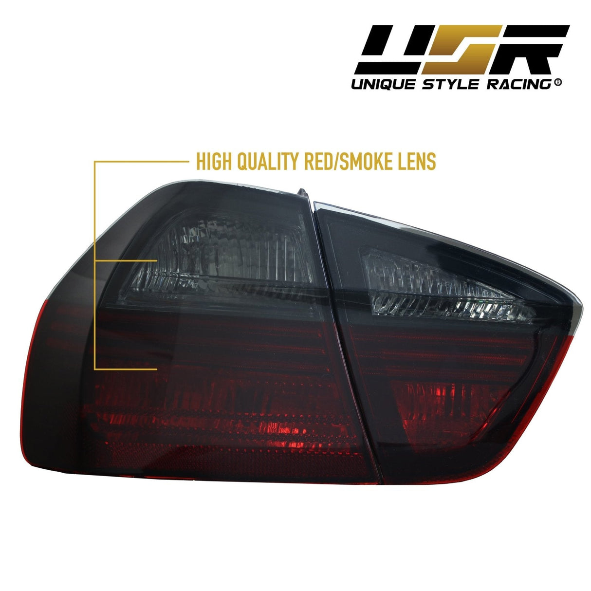2006-2008 BMW E90 Blackline Style Dark Red Smoke Tail Lights