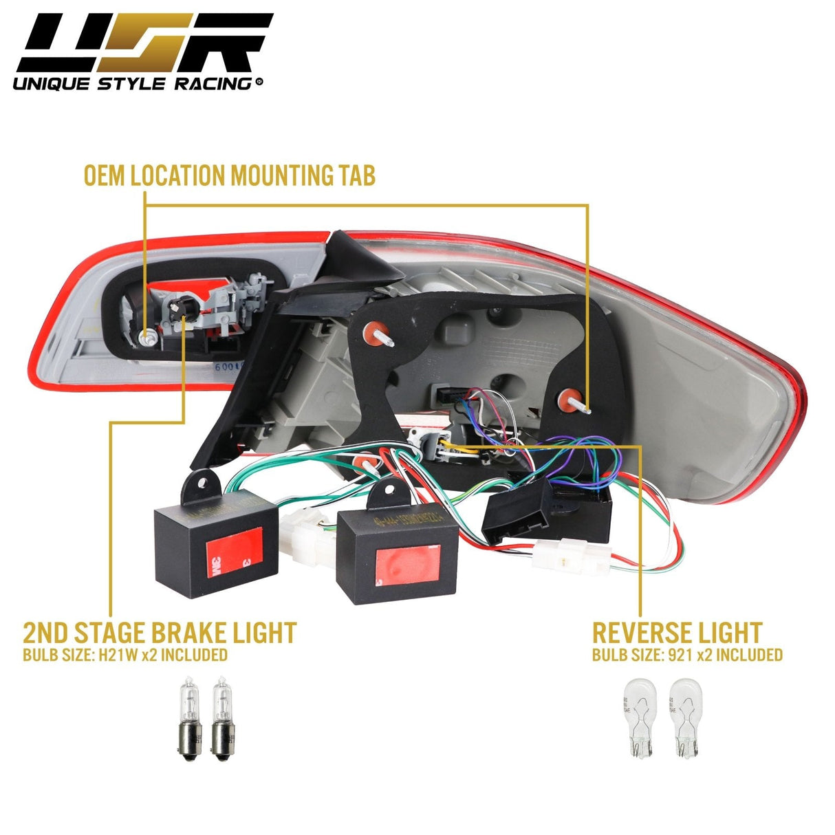 2007-2010 BMW E92 Euro LCI Look LED Tail Lights 4pc w/ Wiring