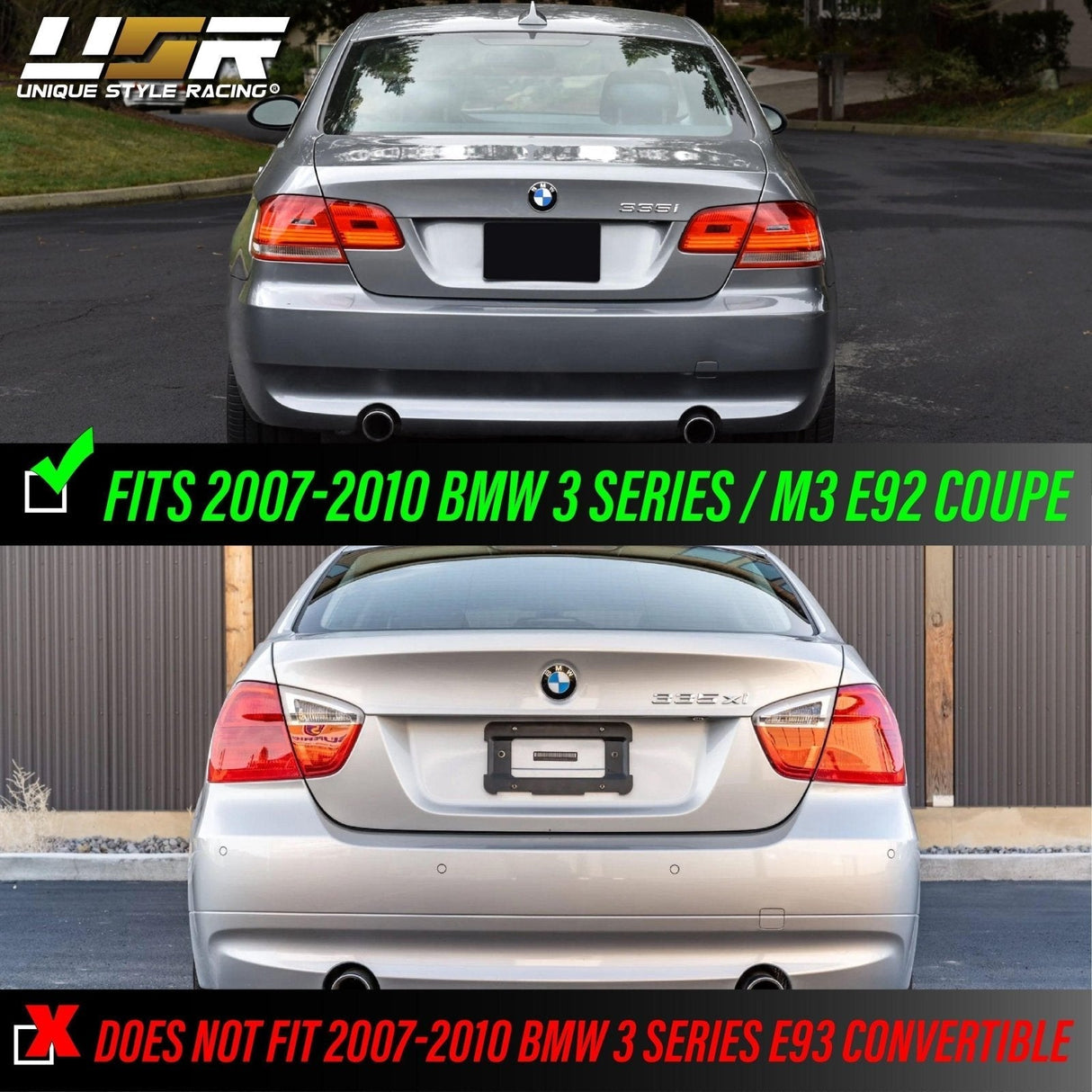 2007-2010 BMW E92 Euro LCI Look LED Tail Lights 4pc w/ Wiring