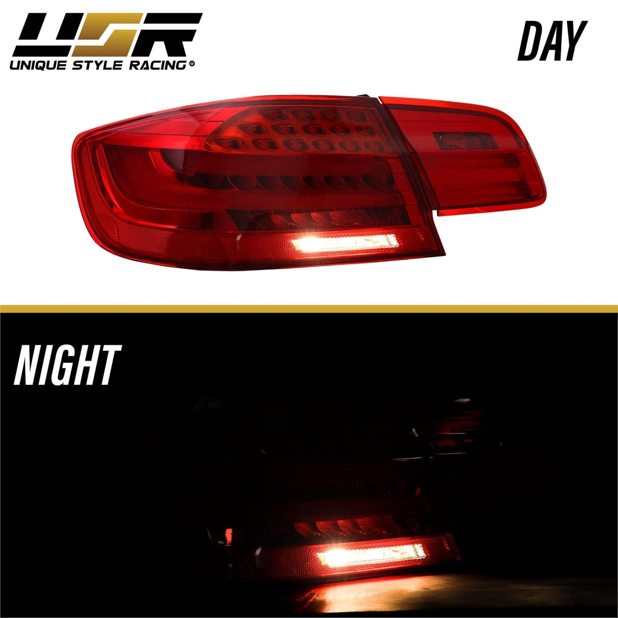 2007-2010 BMW E92 Euro LCI Look LED Tail Lights 4pc w/ Wiring