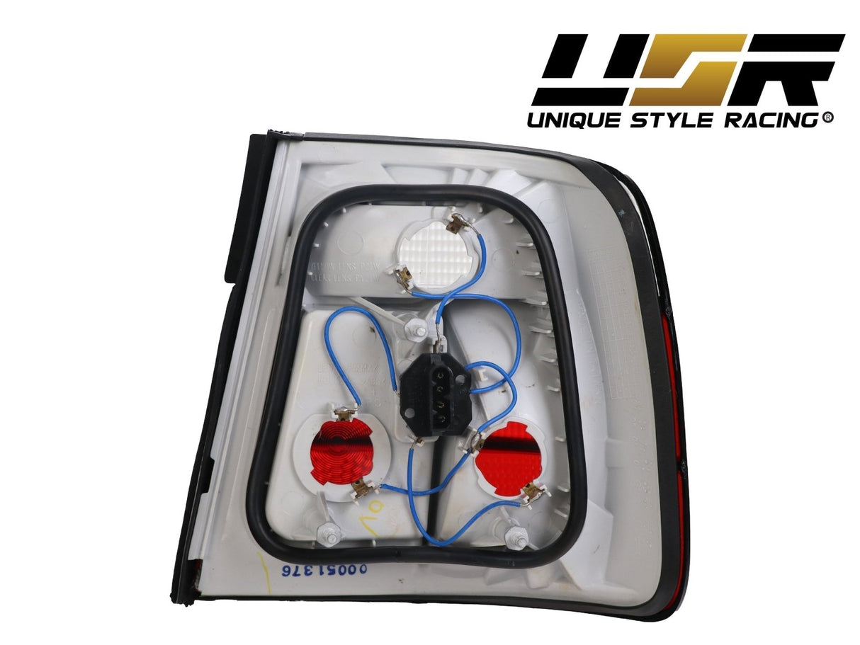 1989-1996 BMW E34 5 Series Red/Clear Tail Lights
