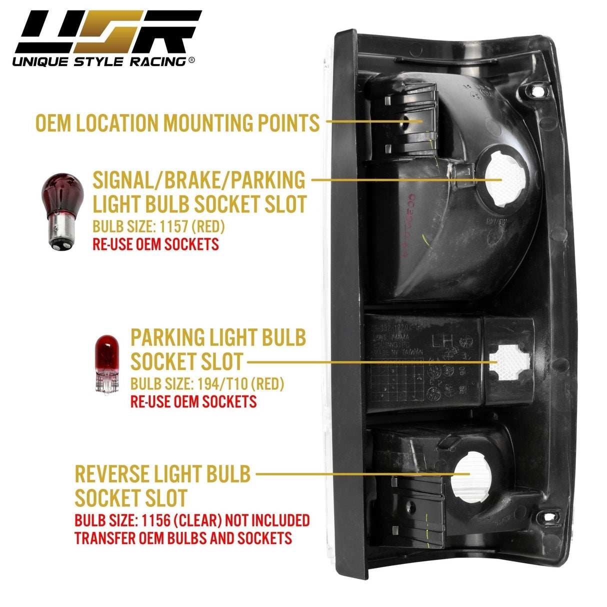 1982-1993 Chevrolet S10 / Blazer Clear Tail Light Set