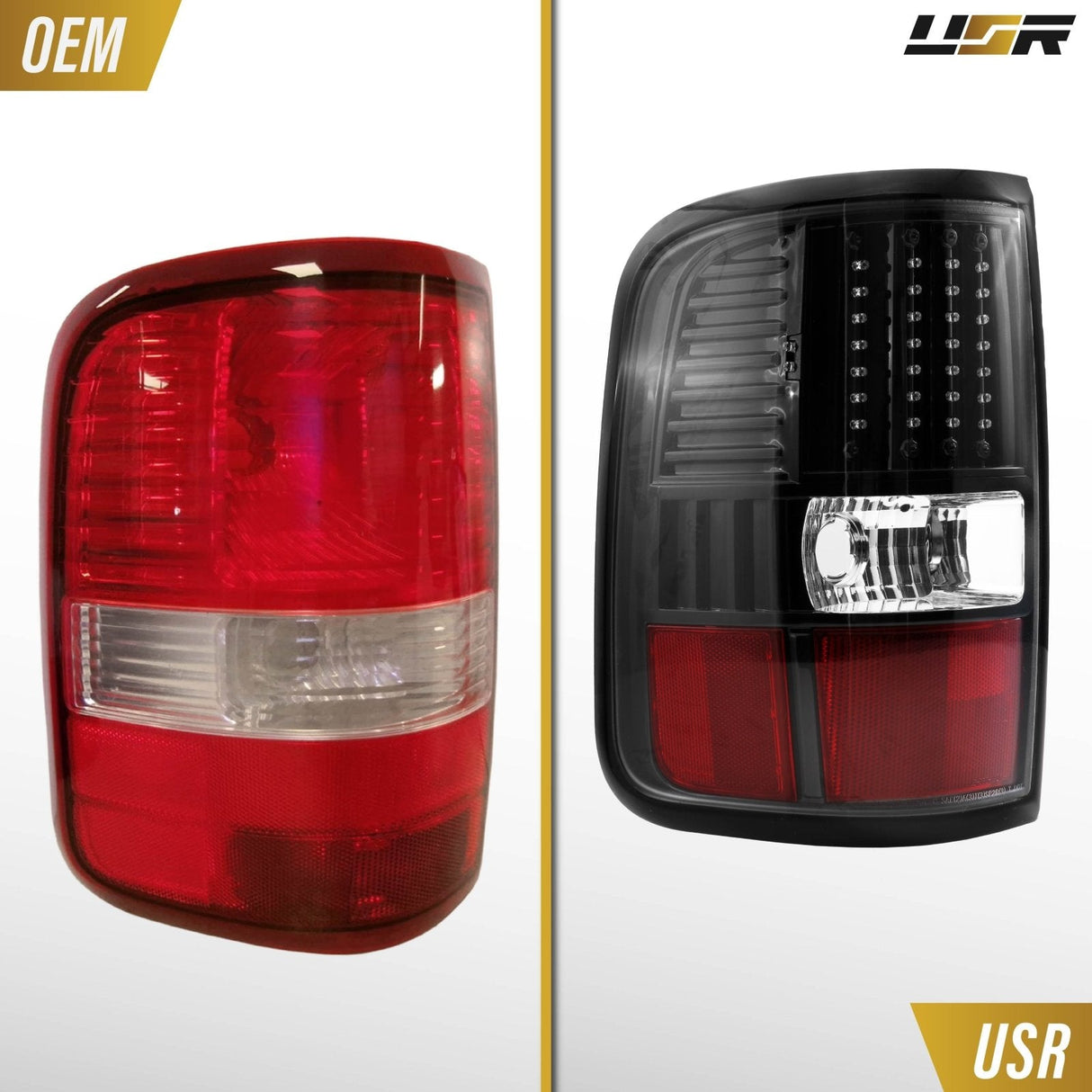 2004-2008 Ford F150 DM Style LED Black Tail Lights Set