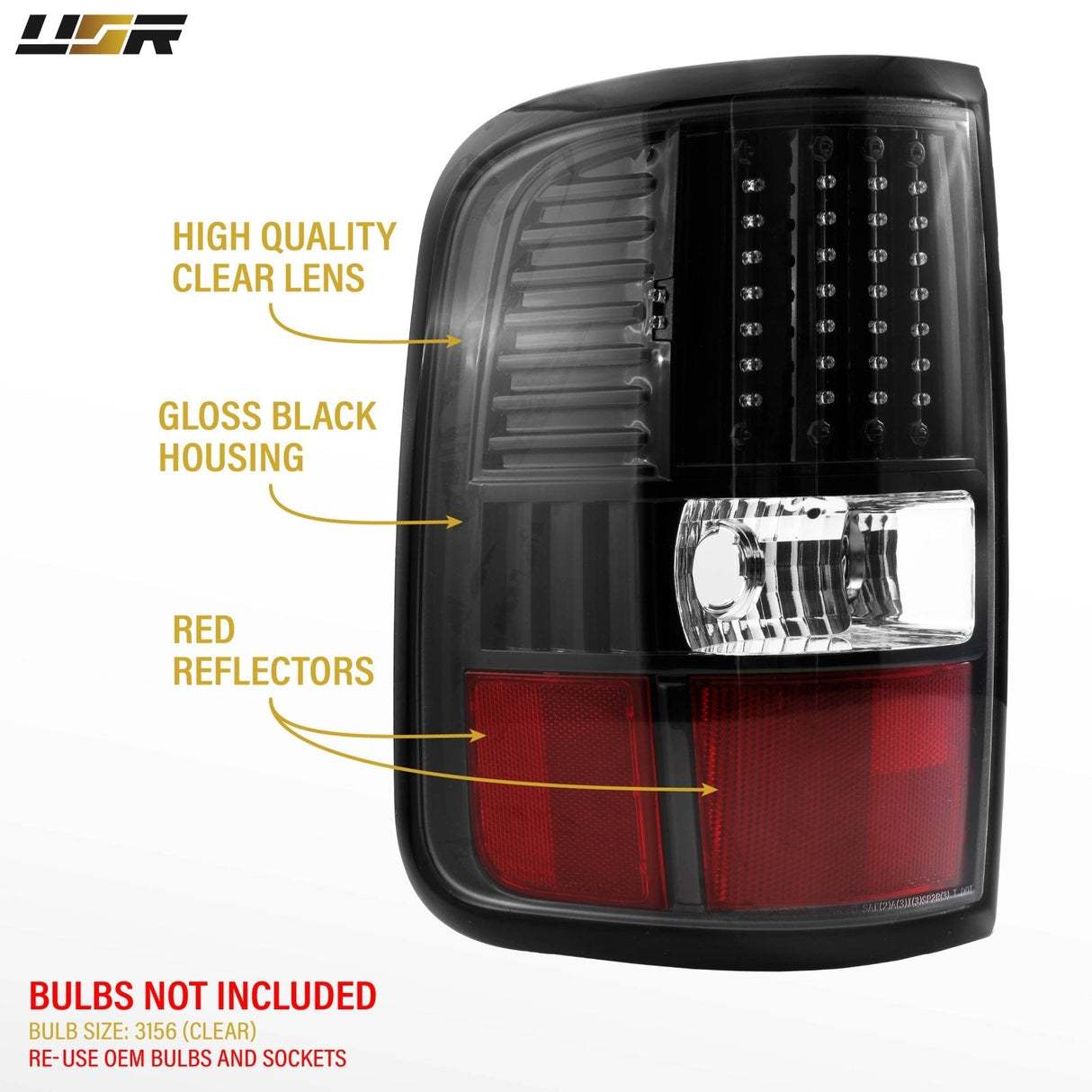 2004-2008 Ford F150 DM Style LED Black Tail Lights Set
