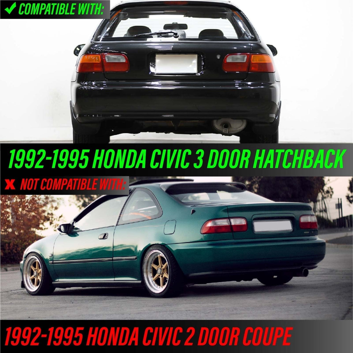 1992-1995 Honda Civic All Clear 4 Piece Tail Lights