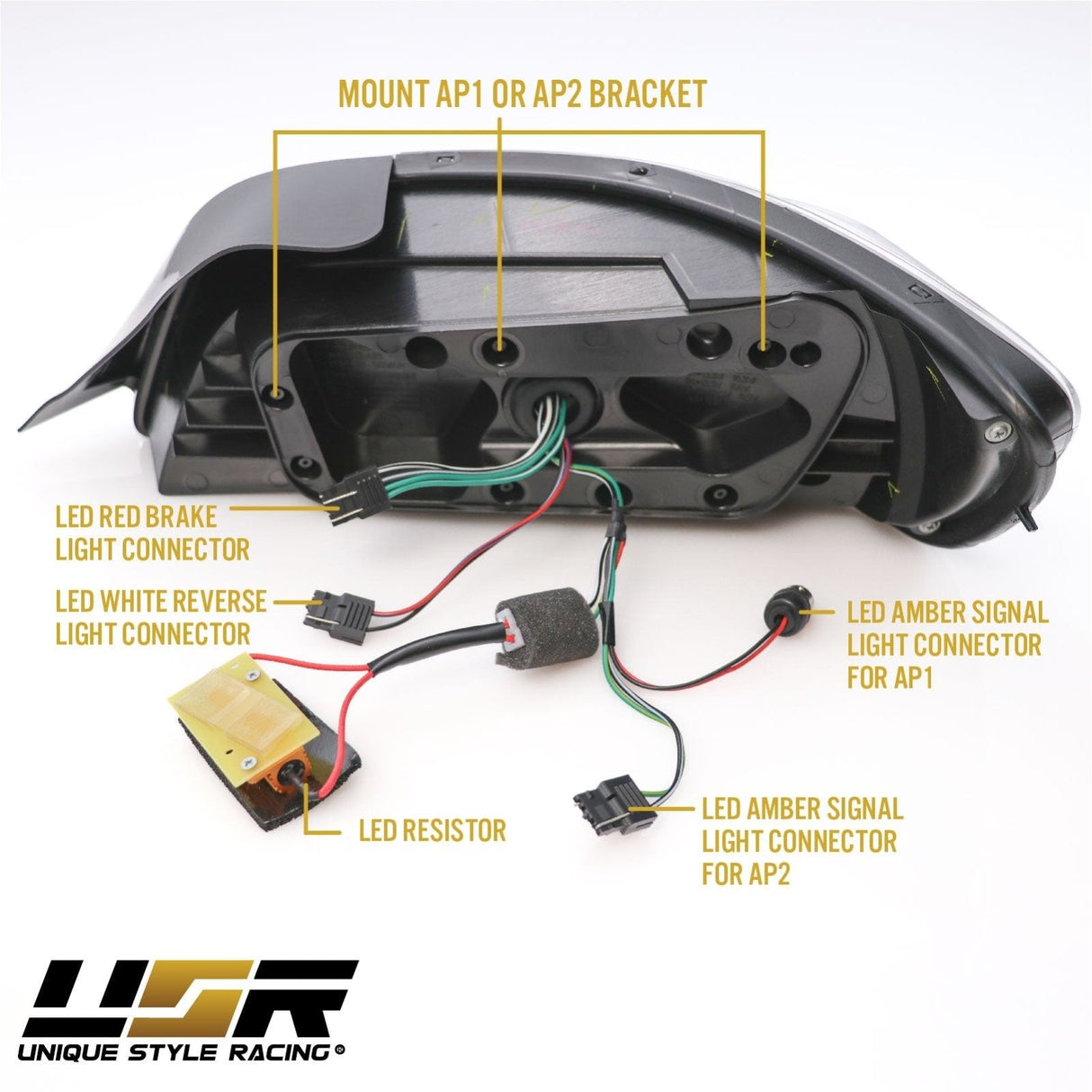 2000-2009 Honda S2000 Black/Smoke LED Tail Lights