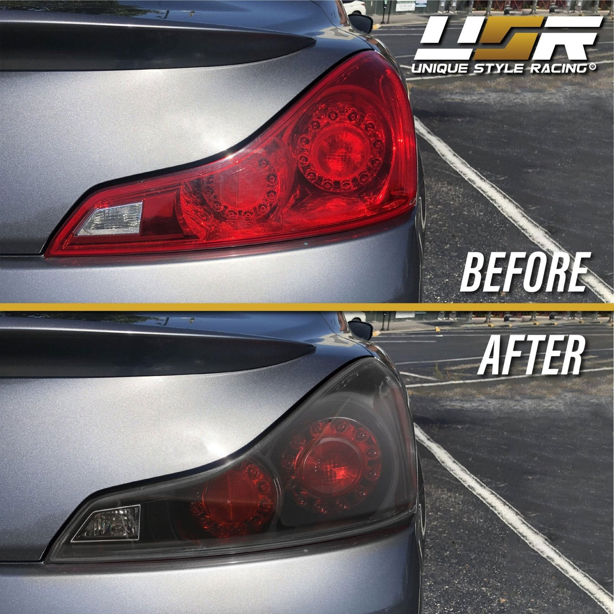 2008-2013 Infiniti G37 Maxzone Style Black Housing Clear Lens Tail Lights