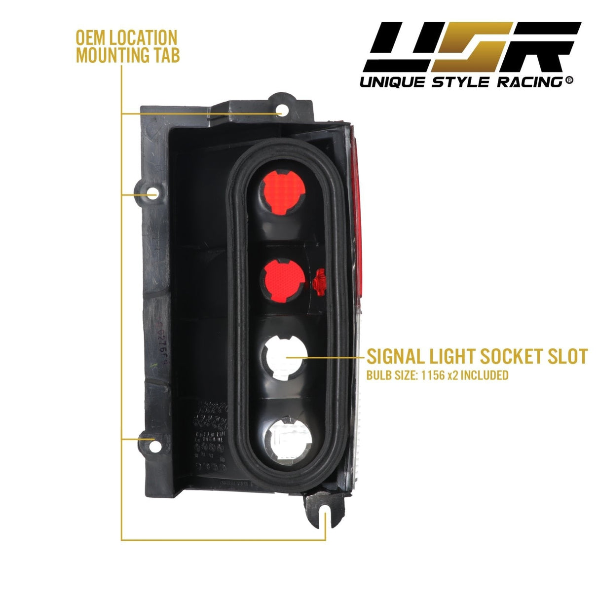1984-1996 Jeep Cherokee Xj Red/Clear Tail Light