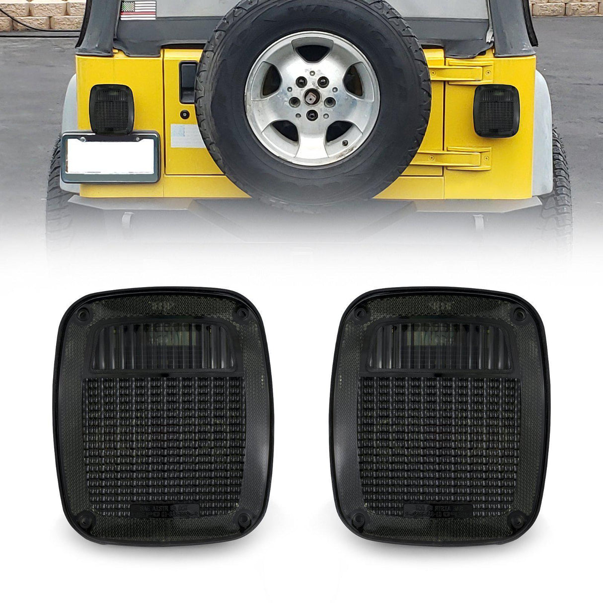 1989-1996 Jeep Wrangler TJ & YJ Clear Tail Lights