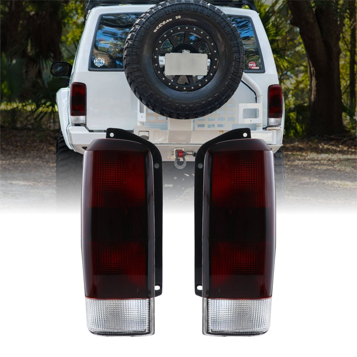 1997-2001 Jeep Cherokee XJ Red Smoke Tail Lights
