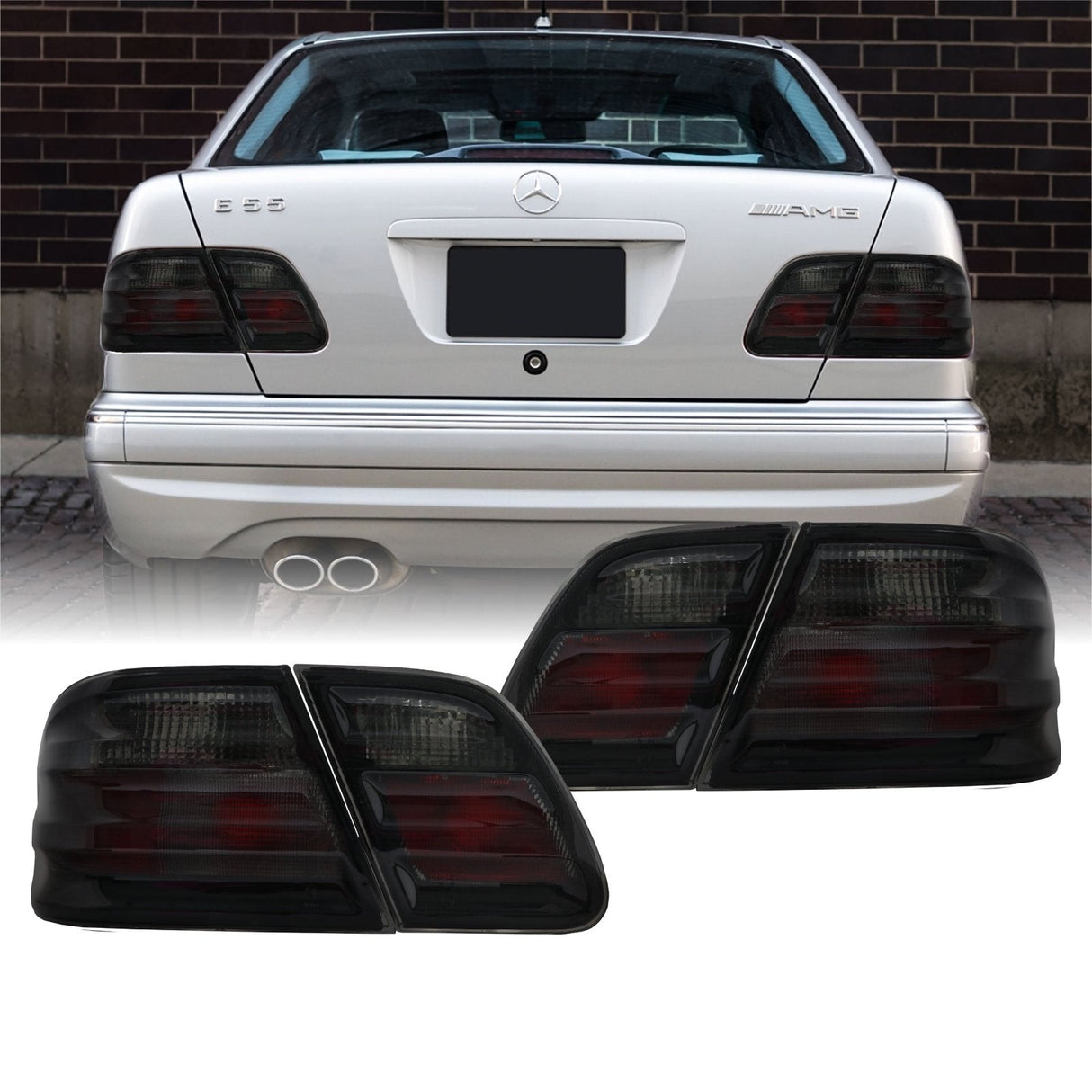 1995-2002 Mercedes E Class Smoke Tail Lights - 4 Pieces