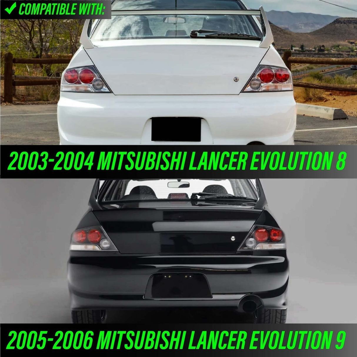 2003-2006 Mitsubishi Lancer Evo 8/9 JDM Style Red Tail Lights