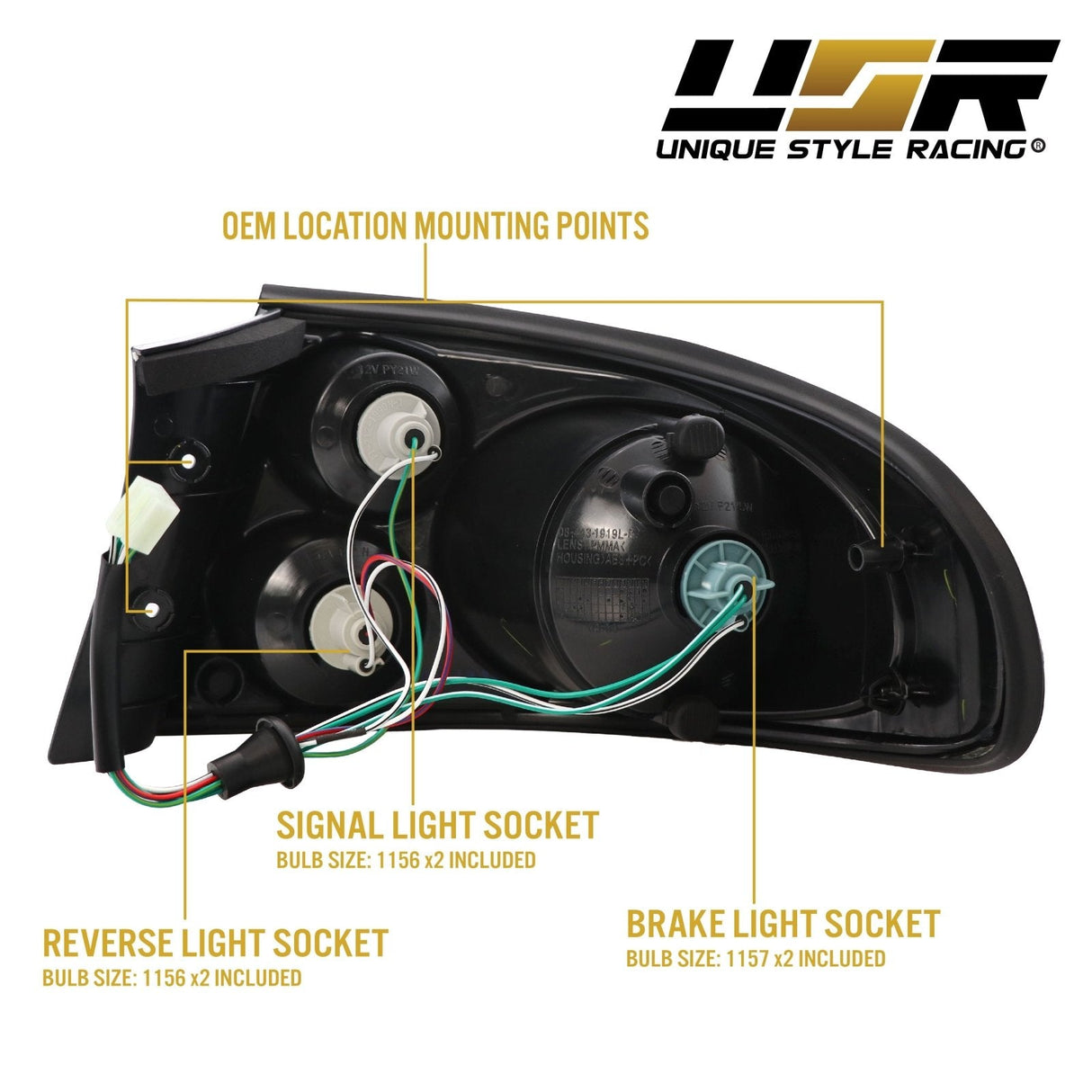 2004-2006 Pontiac GTO Monaro Style Black Tail Lights