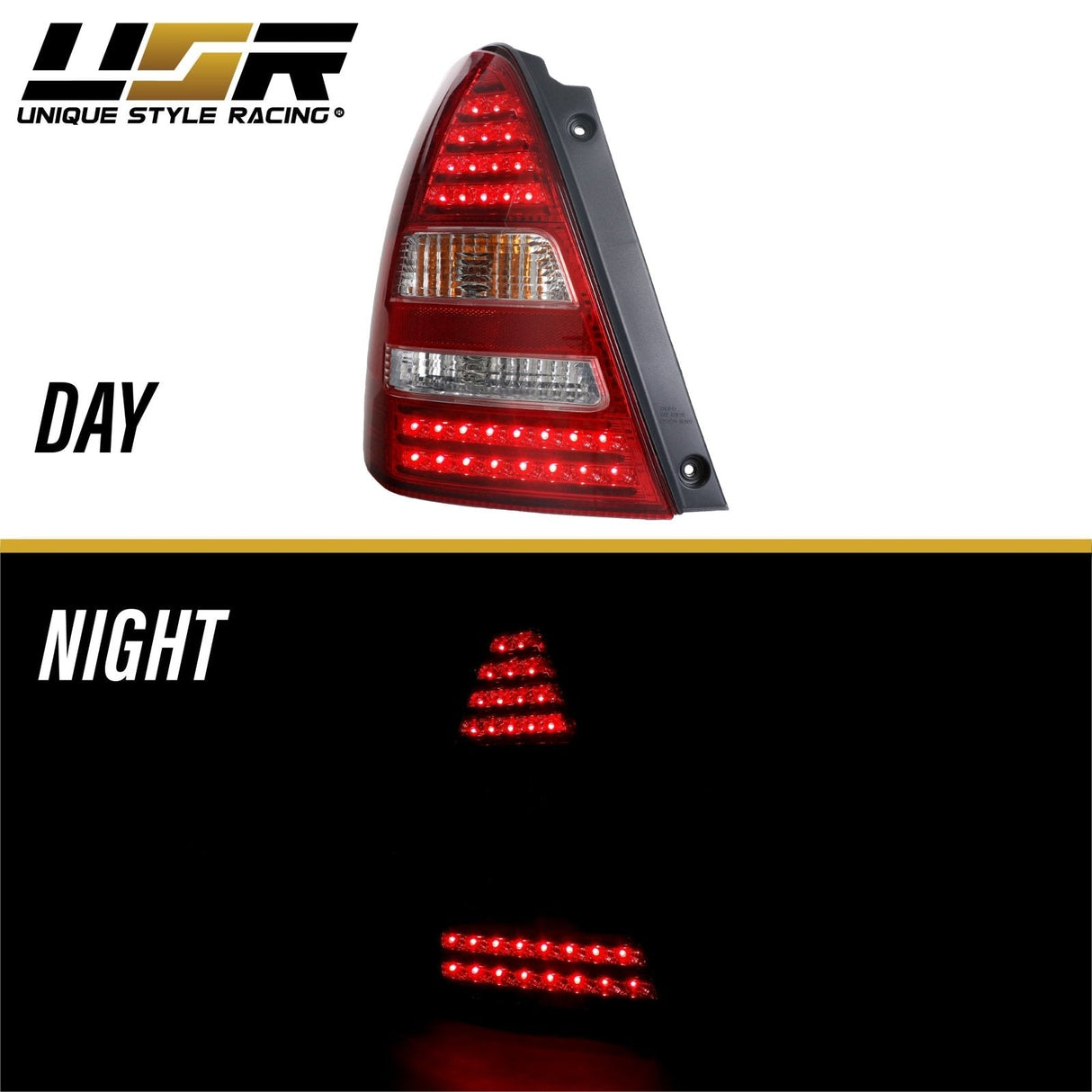 2003-2008 Subaru Forester Red/Clear LED Tail Light