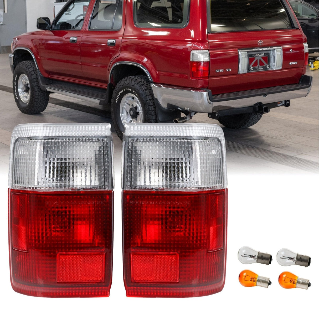 1990-1995 Toyota 4Runner Red/Clear Tail Lights