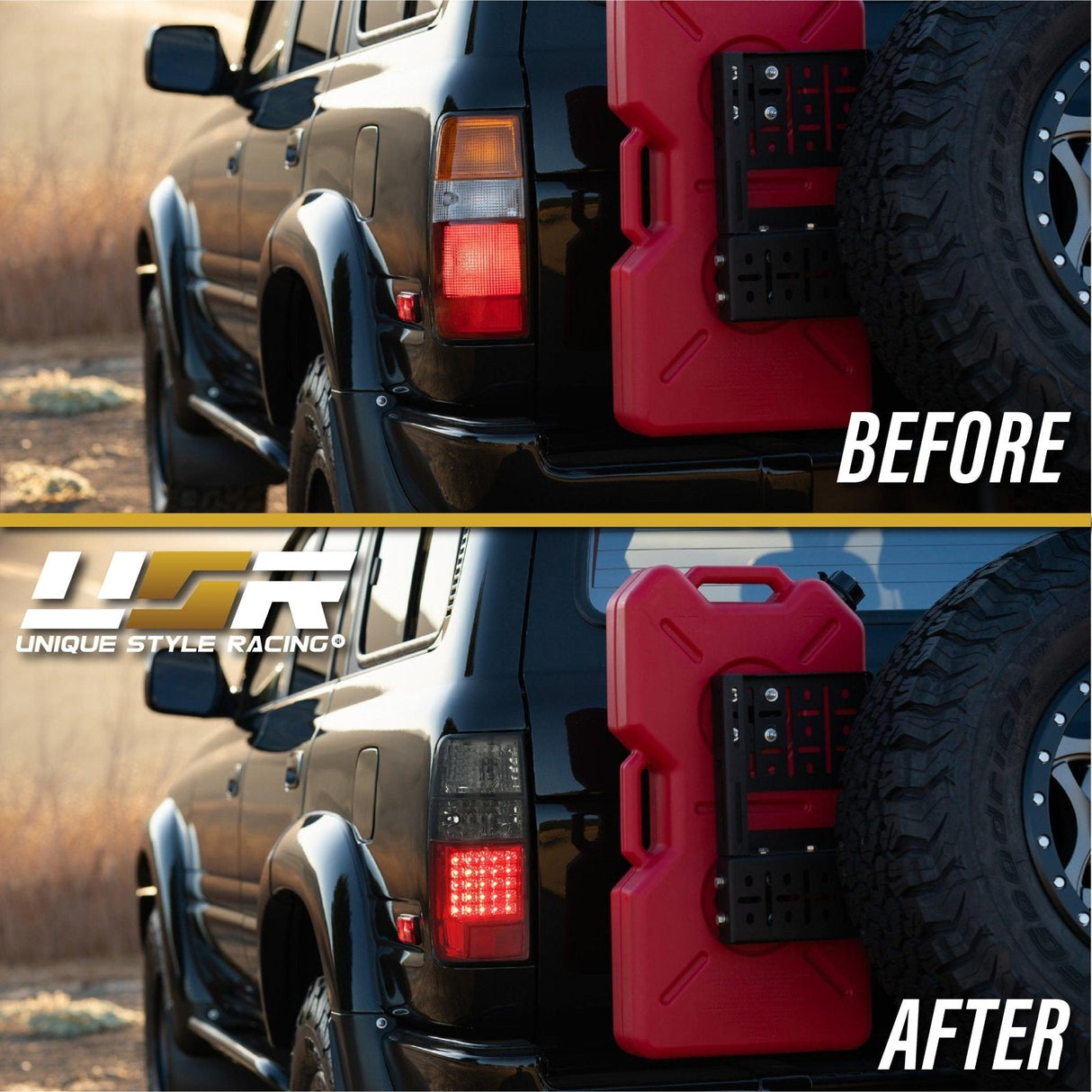 1991-1997 Toyota Land Cruiser Red Smoke LED Tail Lights