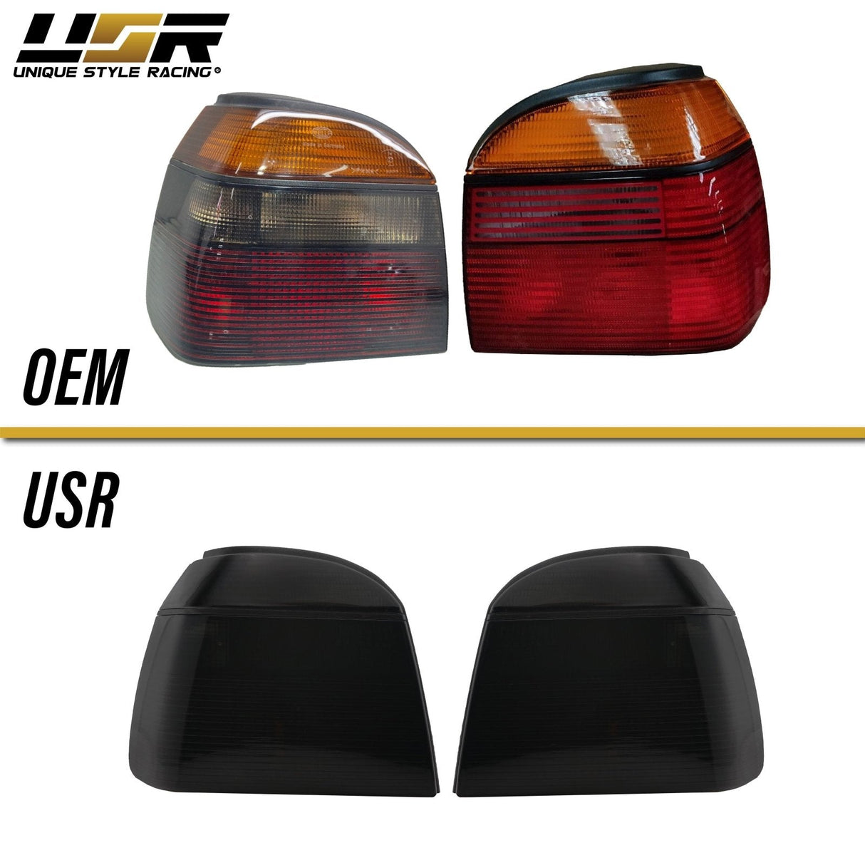 1993-1999 Volkswagen Golf GTI Euro OE Style All Smoke Tail Lights