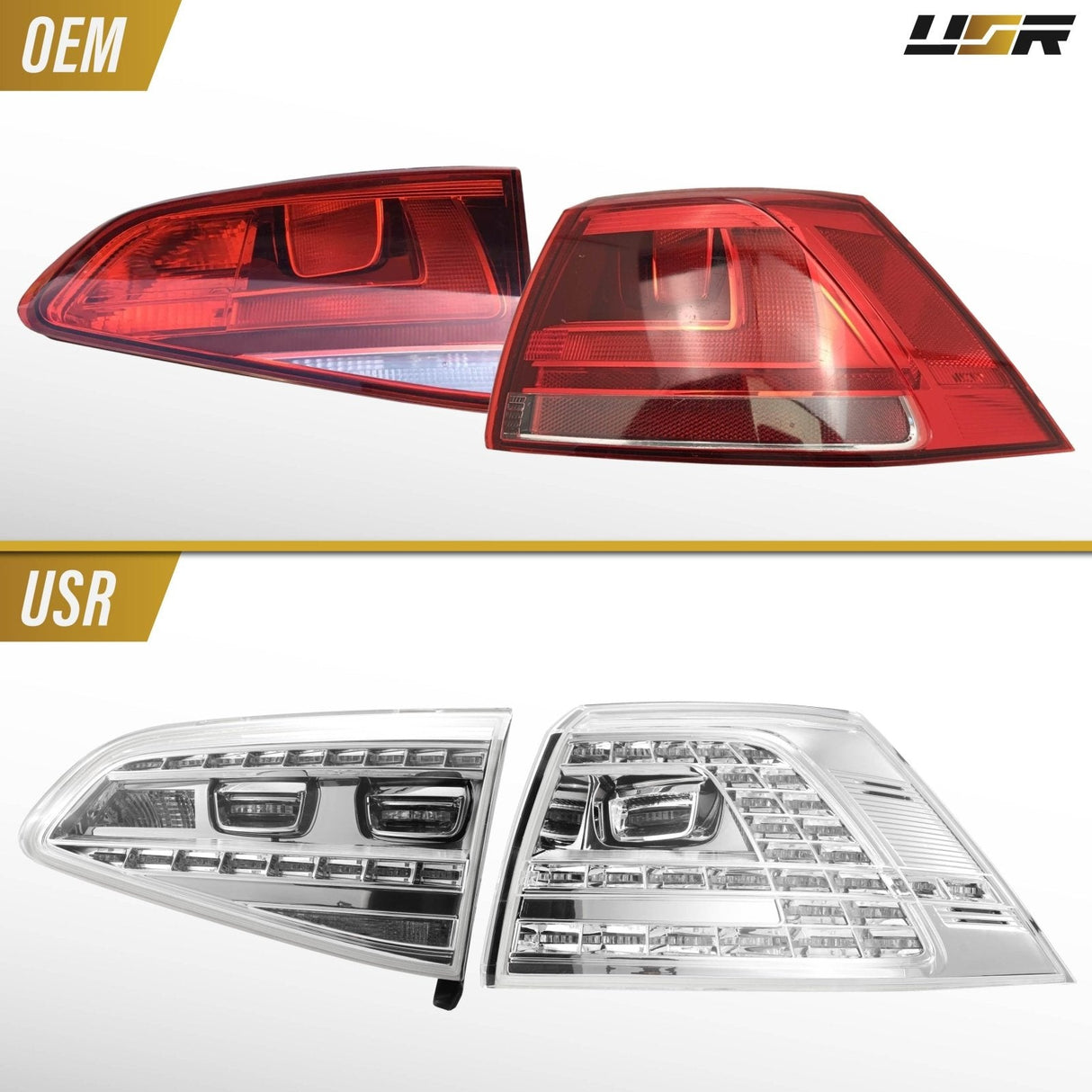 2015-2017 Volkswagen Golf Depo Ecode All Clear 4pc Tail Light Set